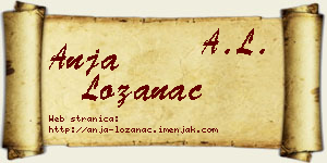 Anja Lozanac vizit kartica